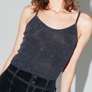 urban outfitters sparkly black tank top